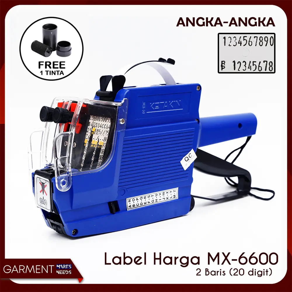 Alat Label Harga 2 Baris Huruf Angka Price Labeller MX 6600