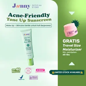 JUNNY - Skin Tint Blurry Acne Skin 30gr, Gentle tone-up daycream, Acne Care formula, UV-filter, sunscreen moist | B3 Niacinamide + calming, centella asitica + salisil + TTO + greentea | tidak menyumbat pori, Cocok untuk kulit berminyak dan berjerawat