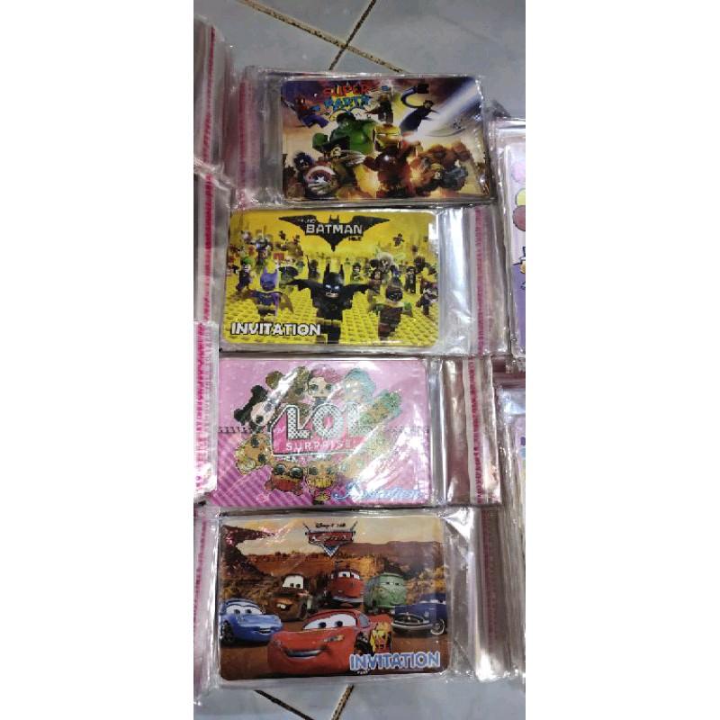 kartu undangan ulang tahun isi 10 pcs kartu ulang tahun karakter anak 1