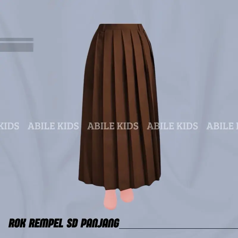 Rok Panjang SD/MI Model Rempel Merah Putih Hijau Cokelat Hitam 3