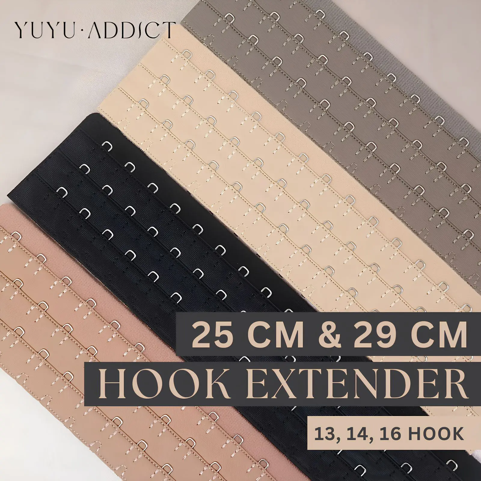 Hook Extension Extender Korset Latex Tulang Penyambung Korset 25 dan 29 cm 13 14 16 Jumlah Kaitan