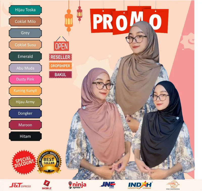 By Assalam - 88RB Dapat 7pcs terbaru paker uaha Bergo hamidah non pet tanpa ped bergo jisso olivia oval  jersey premium grosir Hijab Simple Nyaman Panjang Kerudung Instan Casual 0