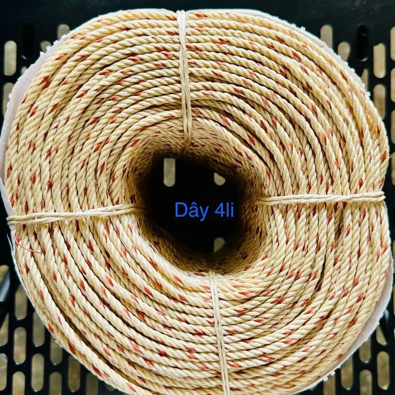 Cuộn dây thừng loại 4 li, dài 220m, cột cành, neo buộc cành sầu riêng, bưởi, cam, cao su, mít từ nhựa PP chịu lực tốt, chống gãy đỗ cành dây pô 8