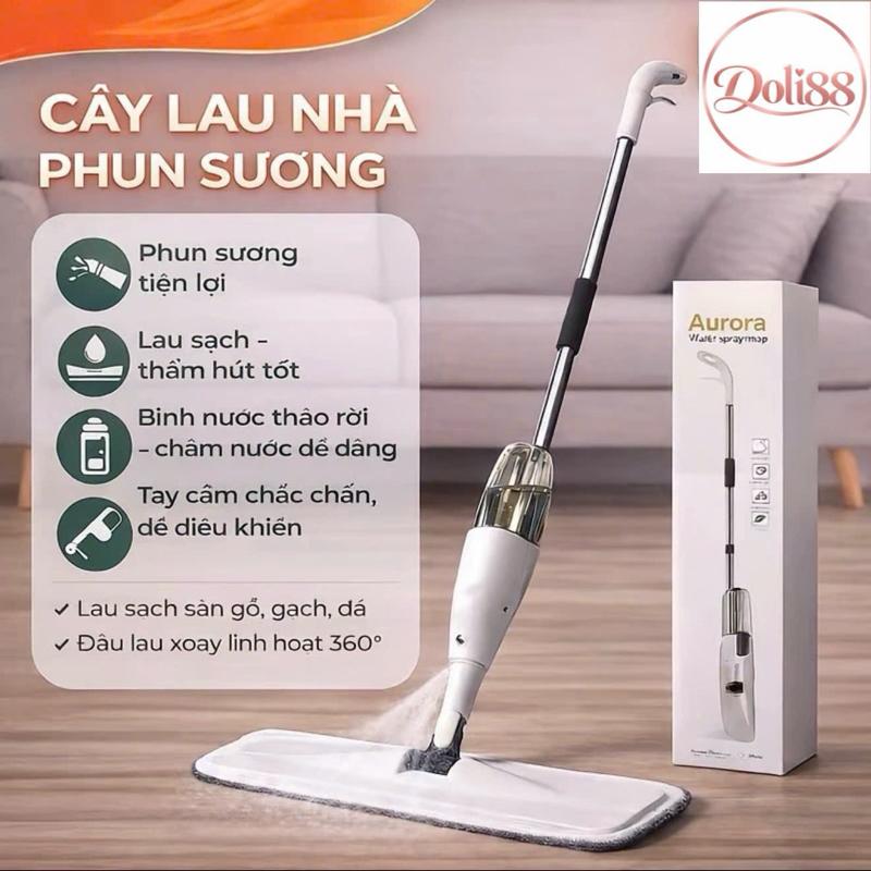 Aurora Cây Lau Nhà Phun Sương Phun Sương Tiện Lợi Lau Sạch Thấm Hút Tốt Bình Nước Tháo Rời Tay Cầm Chắc Chắn
