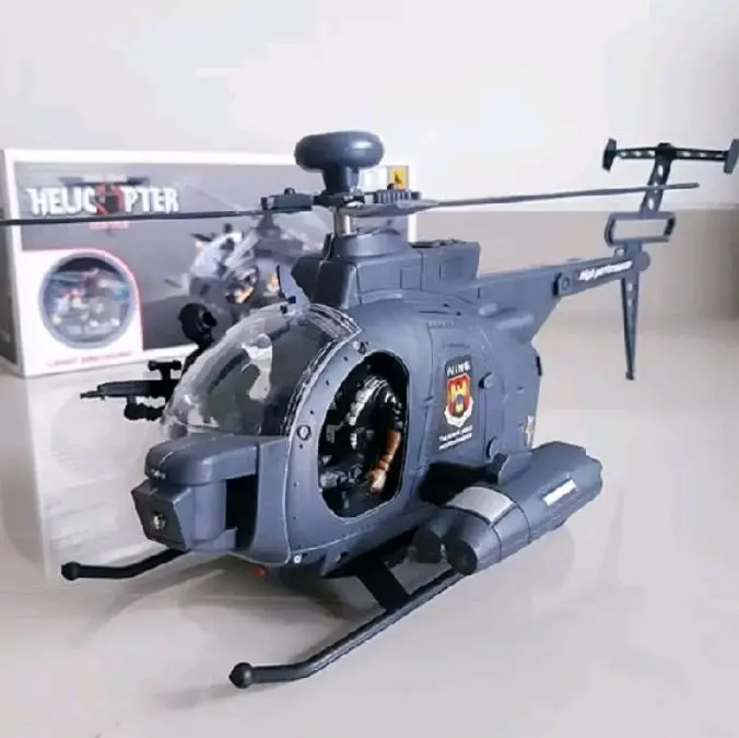 Mainan Helikopter Black Hawk Bump Go - Helicopter Polisi Jalan Suara Tembakan Tentara Lampu Baterai Toys