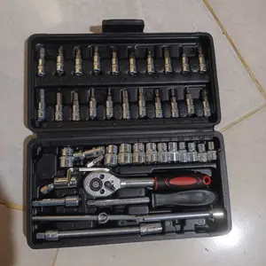 SNACKTIME Set Kunci Sok Kunci Shock 46 Pcs Mobil Motor Lengkap Socket Tool Kit Pas Ring L Motor Mobil