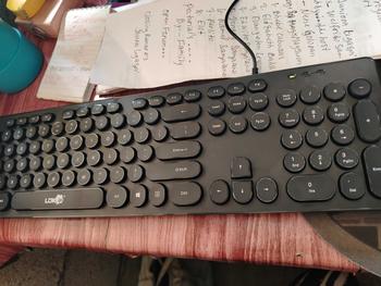 Product Review of USB Wired keyboard Punk Keyboard Round Keycap Mute Wired Office Keyboard Suitable for Home and Office K19 from J**e S**o B**l 3