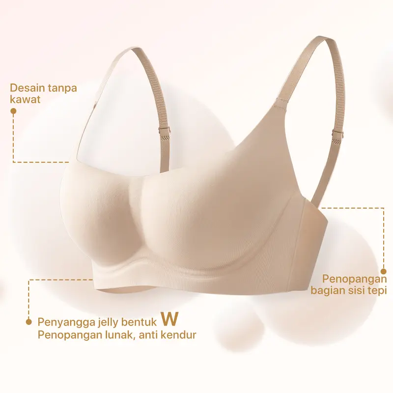 GRENEY-Gbras-(2pcs)Bra Cup Petak Push Up Bra Wanita Bh Comfortable Breathable Sport Tanpa Kawat Busa-89740/89990 3