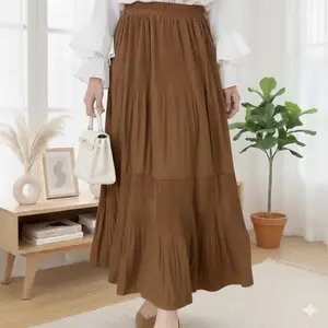 Rok Maxi susun Plisket Lidi comby skirt Mayung | Rok Plisket Lidi Cabang | Ruflle Pleated Skirt