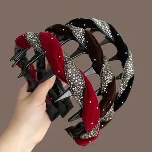 Marlin Bando Sisir Mewah Premium dengan Desain Unik Merah dan Hitam Cocok untuk Semua Gaya Rambut