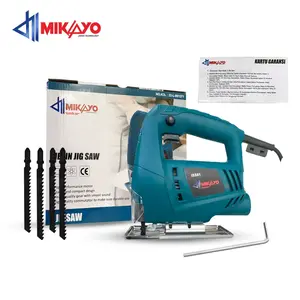 Mikayo Mesin Gergaji Jigsaw 400 Watt - Variable Speed 0-3000/min, Pemotongan Kayu Max 55mm & Besi Max 6mm