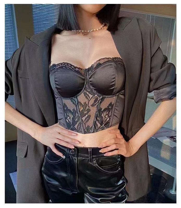 Bustier Top Sexy Lingerie Bustier Set Sexy Corset Bra Wanita 1