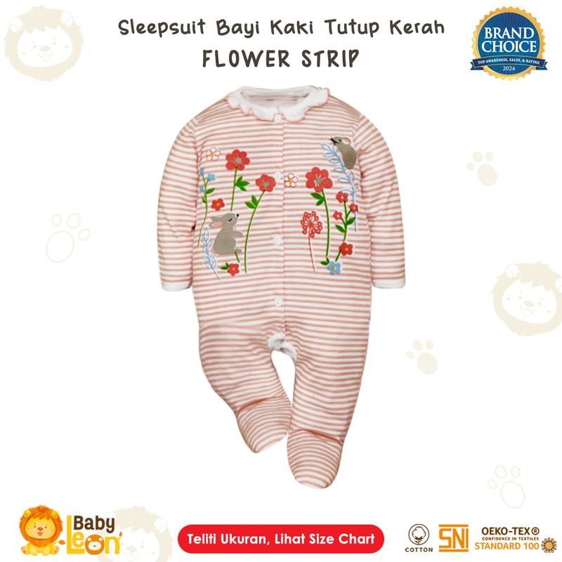BABYLEON Jumpsuit Bayi 0-1Th Jumpsuit Renda Kaki Tertutup Lengan Panjang Jumper Bayi Perempuan Newborn BC-806 Baju Cewek Baby Sleepsuit Baju Tidur Bayi Jumpsuit Panjang Kaki Tutup Pakaian Bayi 1