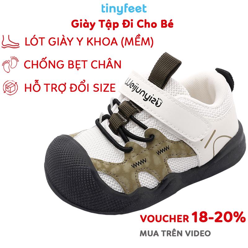 Giày Tập Đi Cho Bé TINYFEET WJ30 Chống Bẹt Chân Chống Trơn Trượt Nhẹ Mềm Giày Cho Bé Trai Bé Gái Tập Đi 1 Tuổi 2 Tuổi