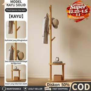 COD Stand Hanger Rak Gantungan Baju Gantungan Tas Gantungan Topi Gantungan Jilbab Serbaguna Rak mantel kayu