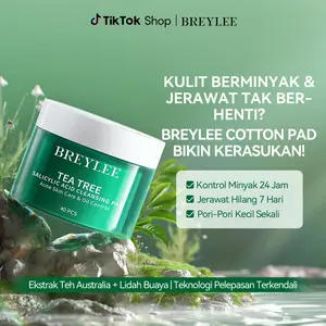 [OFFICIAL STORE] BREYLEE Tea Tree Salicylic Acid Cleaning Pads - Exfoliating Pads Menghilangkan Jerawat, Mengecilkan Pori, Mengelupas Sel Kulit Mati - Perawatan Wajah Kusam, Membantu Memudarkan Jerawat & Mencerahkan Kulit