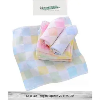 Berkattoserba Kain Lap Tangan Square 25 x 25 CM - Towel Hand Sapu Tangan Serap Air Cleaning