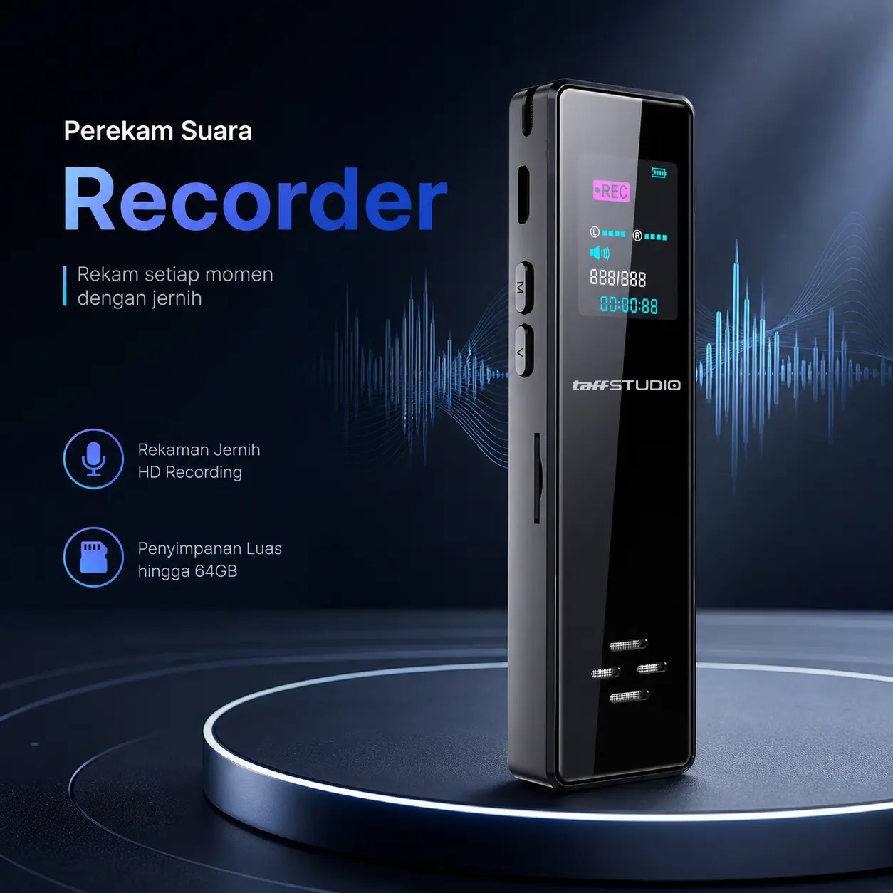 Perekam Suara Portabel Voice Recorder Noise Reduction MP3