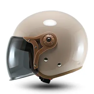 Bipplast Fantasy V2 Helem Wanita Helm Retro Pilot Hijab Friendly Half Face SNI Motorcycle Full Visor