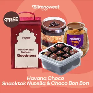 [ SALE ] ( FREE BAG MAROON ) DIP Snacktok Nutella +  Choco Bonbon + Havana Choco