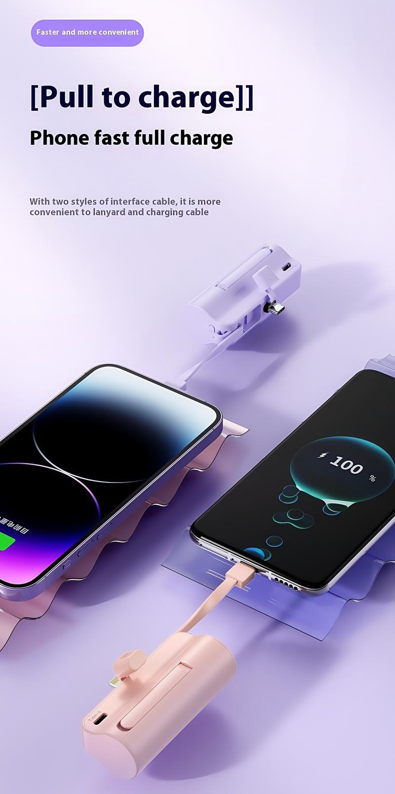 Product Introduction of SGLOBFY Mini powerbank fast charging With cable Type c Portable charger power bank 10000mAh For iphone 51