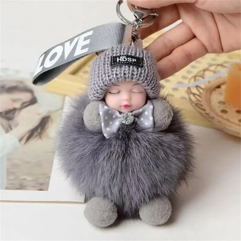 Móc Chìa Khóa Búp Bê Nhồi Bông Mặt Dây Chuyền Bông Pom Pom, Móc Chìa Khóa Em Bé Ngủ, Thiết Kế Sáng Tạo Và Dễ Thương, Thích Hợp Làm Đồ Trang Trí Mặt Dây Chuyền Ba Lô, Quà Tặng Phổ Biến 7