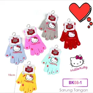 Sarung Tangan Anak Cewek Motif Karakter Rajut 6-12 Tahun