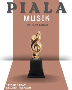 Piala Akrilik Musik Plus Tatakan Hadiah Souvenir Lomba Nyanyi Mic Karaoke Anak Dewasa Tangga Nada
