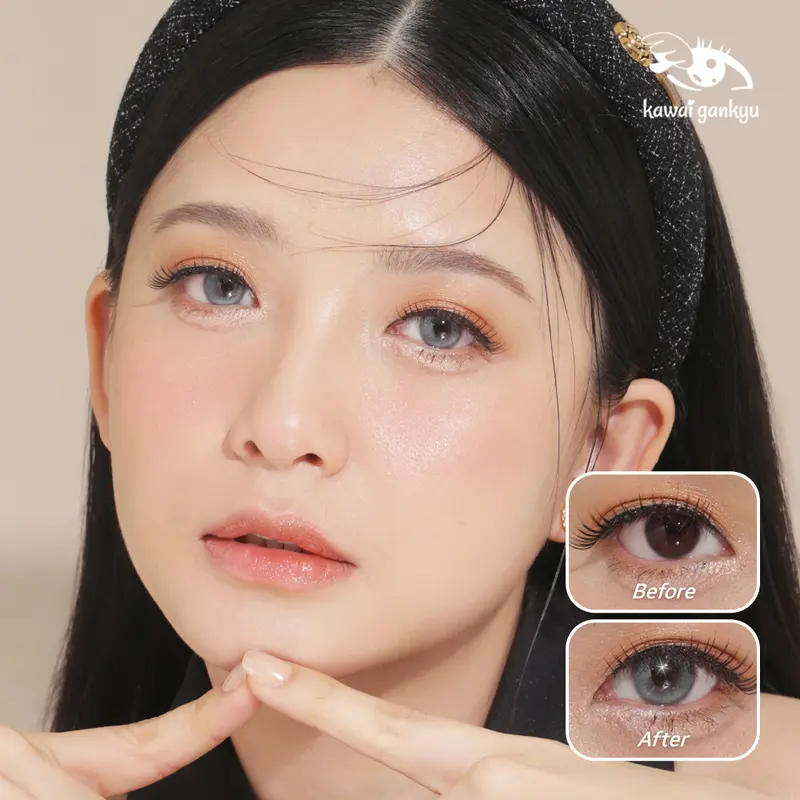 KawaiGankyu Softlens - Clearie Queen Gray  Contact Lens (1pc/SETENGAH PASANG) 5