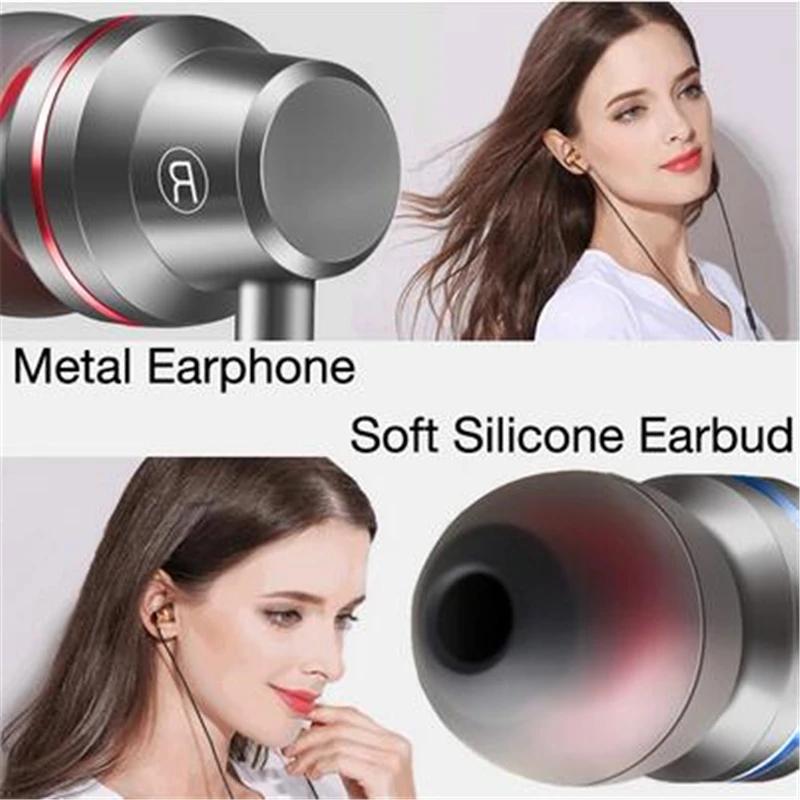 Earphone wire. Telinga kabel, di telinga dengan mikrofon, bass, telinga stereo yang setia tinggi, telinga olahraga headset  Headphone Handsfree Subwoofer Hitam