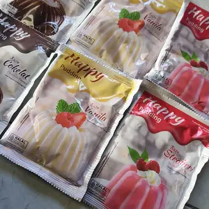 Happy Puding Stroberi Cokelat Mangga Vanila Taro 60gr Pudding Bubuk Susu