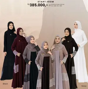 Emka Hijab Osaka Abaya Gamis Outer Menyatu by Emka Hijab Dengan Pilihan Warna Hitam Dan Snow