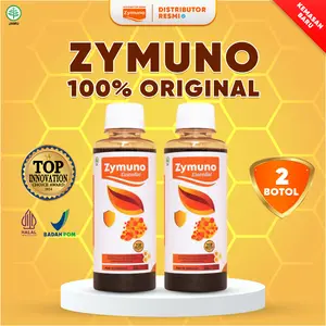 ZYMUNO 2 BOTOL - Madu Herbal Alami Original [BPOM & HALAL] Bahan Honey Syrup Jelly