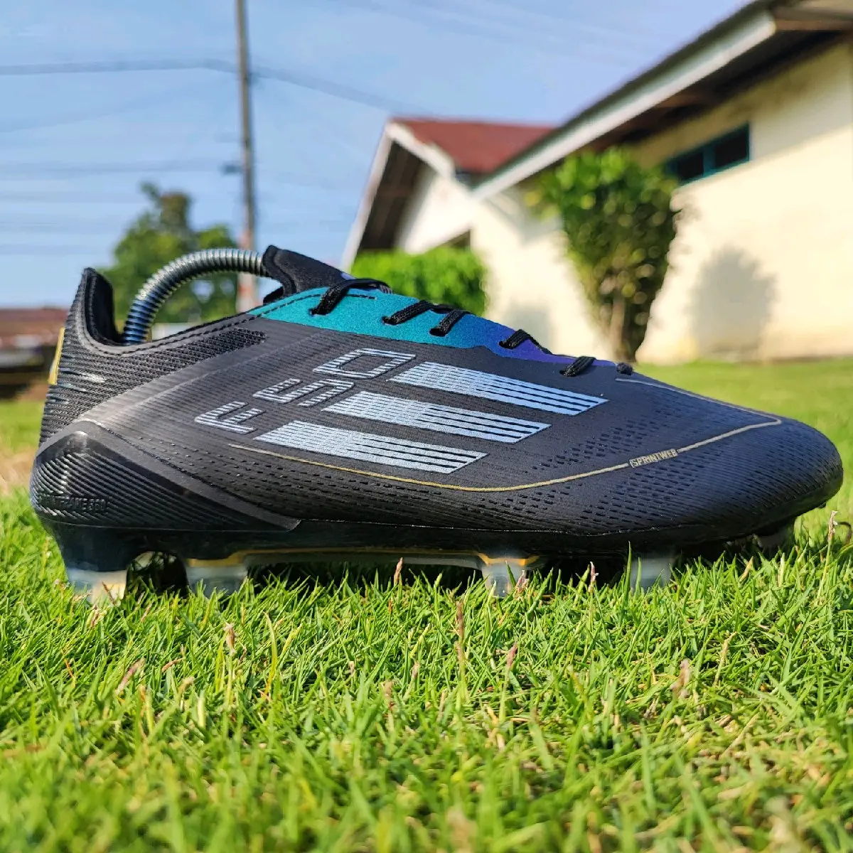 Sepatu Bola F50 Elite Black Blue FG