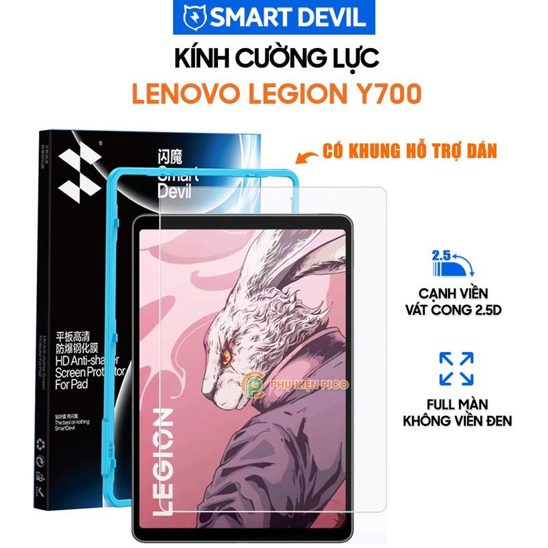  Kính cường lực Smart Devil dành cho máy tính bảng Lenovo Legion Y700 2023 2024 2025 full màn hình có khung hỗ trợ dán - Phụ kiện 
