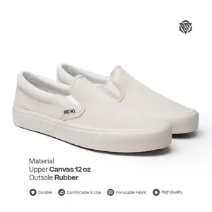 Brick Mansions - Slip On Mission Off White Sepatu Sneakers Casual Pria Wanita