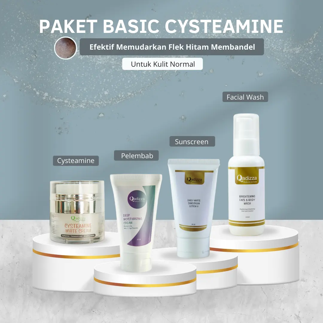 QADIZZA PAKET BASIC CYSTEAMINE Efektif Memudarkan Flek Hitam dan Aman Digunakan Jangka Panjang