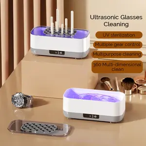 Terlaris Ultrasonic Glasses Cleaning UV Sterilization 45KHZ Ultrasound Jewelry Cleaner Machine for R