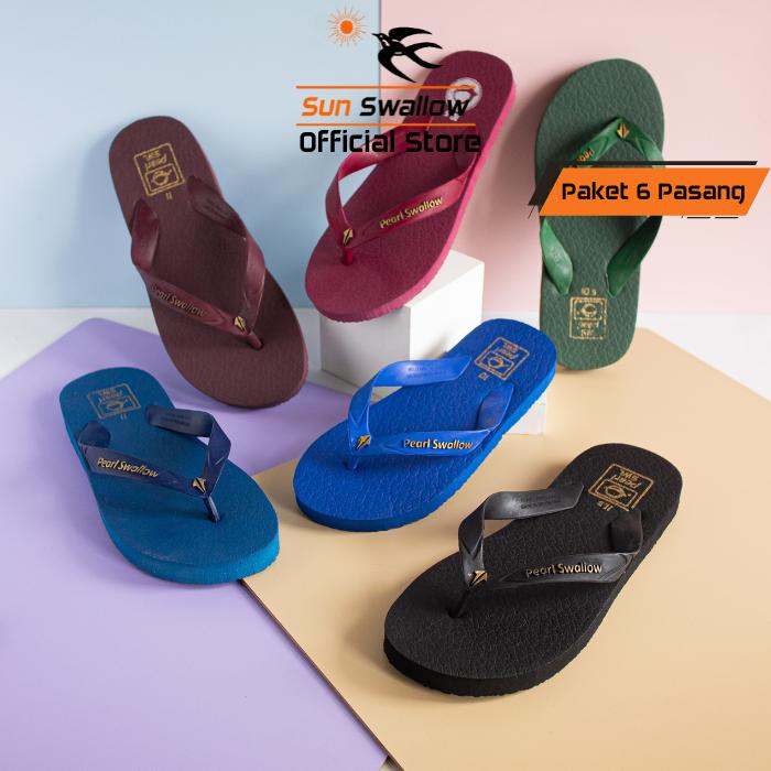 Gambar Paket 6 Pasang Sandal Jepit Karet Pria Sendal Sun Swallow Pearl Spike Series dari Sun Swallow Sandals Kota Administrasi Jakarta Utara Tokopedia