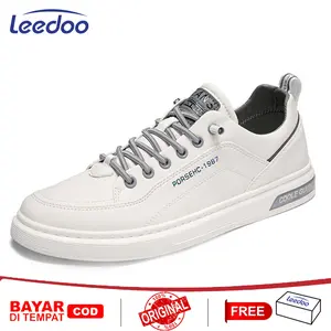 Leedoo Sepatu Tali Putih Sepatu Kulit Pantofel Sepatu Pria Formal Sepatu Hitam Sneakers Karet Casual Shoes MC421
