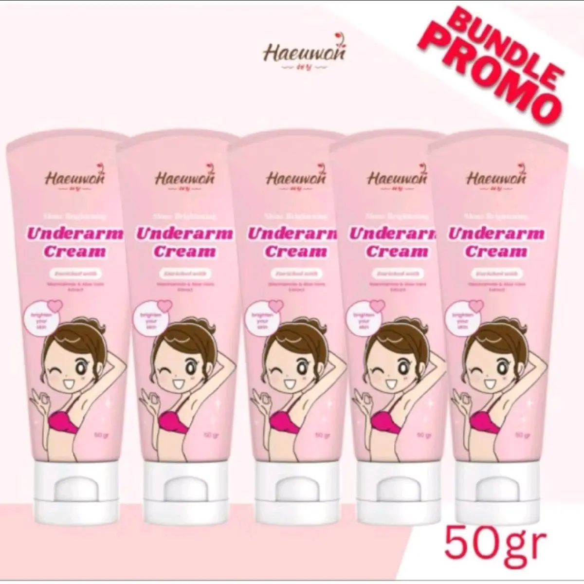 [5pcs] Shine Brightening Axxilary Underarm Cream 50gr