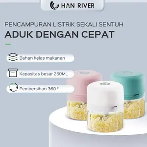 [COD] HAN RIVER Mini Chopper - Penggiling Bumbu 250ml (Putih/Hijau/Pink) | Giling Bawang, Cabe, Bumbu Dapur SUPER CEPAT!   Garansi 1 Tahun
