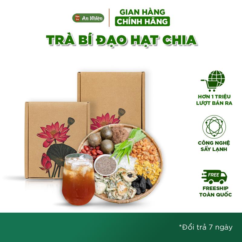  Trà thảo mộc sâm bí đao hạt chia An Nhiên thanh nhiệt mát gan Nguyên liệu sấy lạnh 