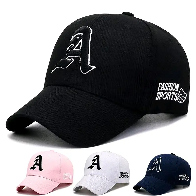 Topi Baseball Fashion Sport dengan Logo A - Hitam, Putih, Pink, dan Biru - Cocok untuk Olahraga dan Gaya Harian