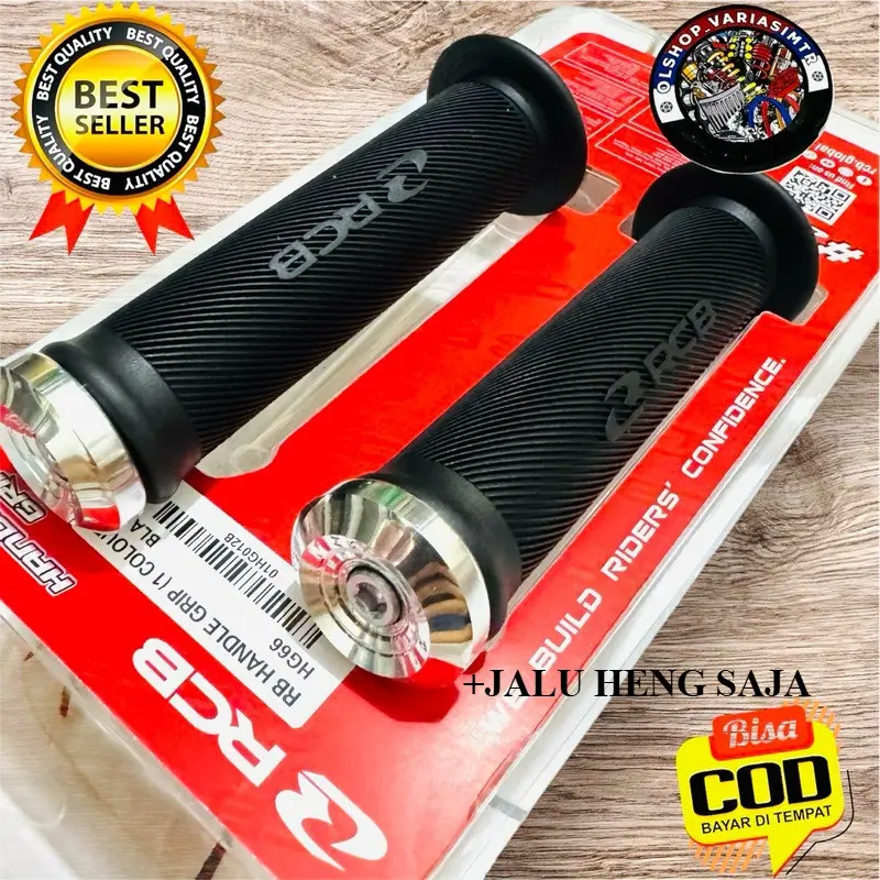 ⭐SET 2 PCS! GRIP RCB ORIGINAL HG55 + HG66 CHROME HITAM | Handle Motor Universal Empuk