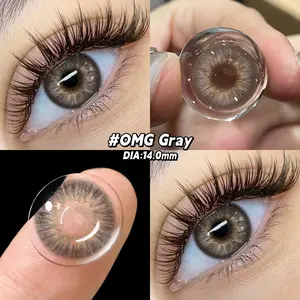 [COD](Exclusive Ultra)[MINUS 0.00S/d~4.00]UYAAI SOFTLENS OMG  Lensa Kontak Warna Kelas Hijau Estonia Baru 14MM Soflen  Contact Lens Eye Softlens