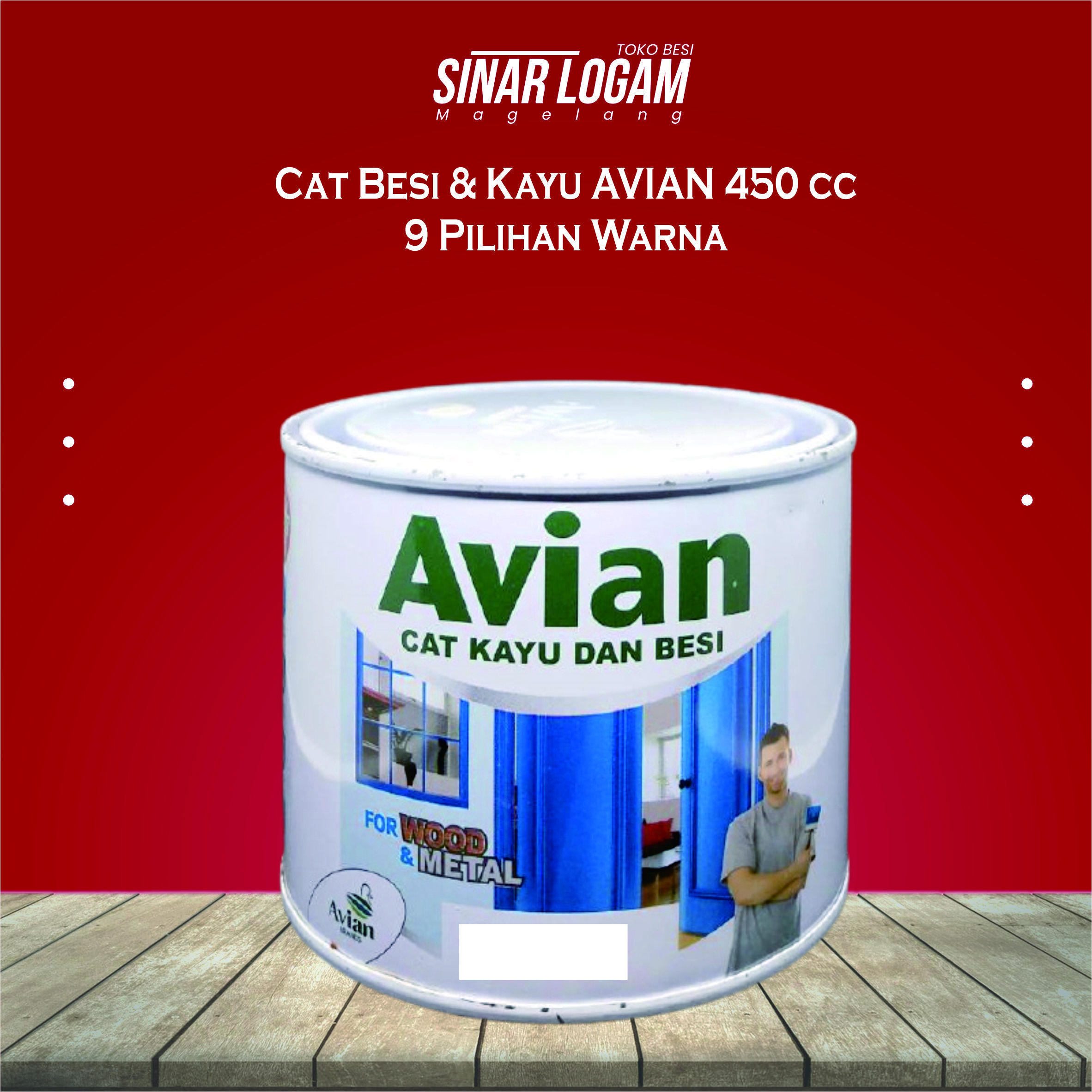 Cat Kayu dan Besi Avian Synthetic 1/2 Kg - Cat Putih Pilihan Warna Lengkap - Paint