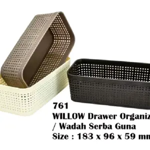 Greenleaf 761 Keranjang Plastik Wadah Laci Organizer WILLOW Drawer Organizer Serbaguna