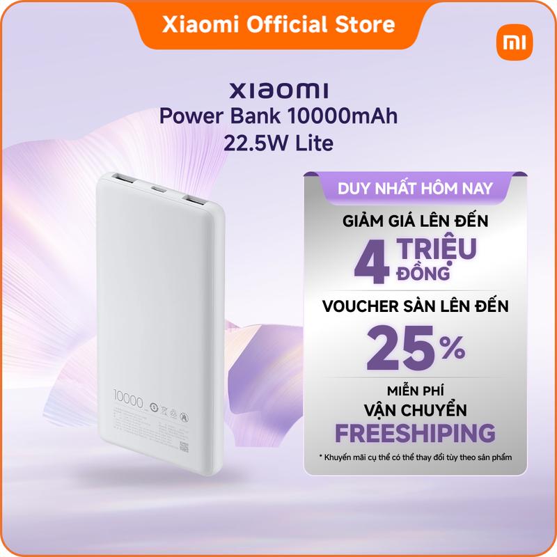 Sạc dự phòng Xiaomi Power Bank 10000mAh 22.5W Lite Nhỏ gọn, sạc nhanh, dùng mọi lúc mọi nơi