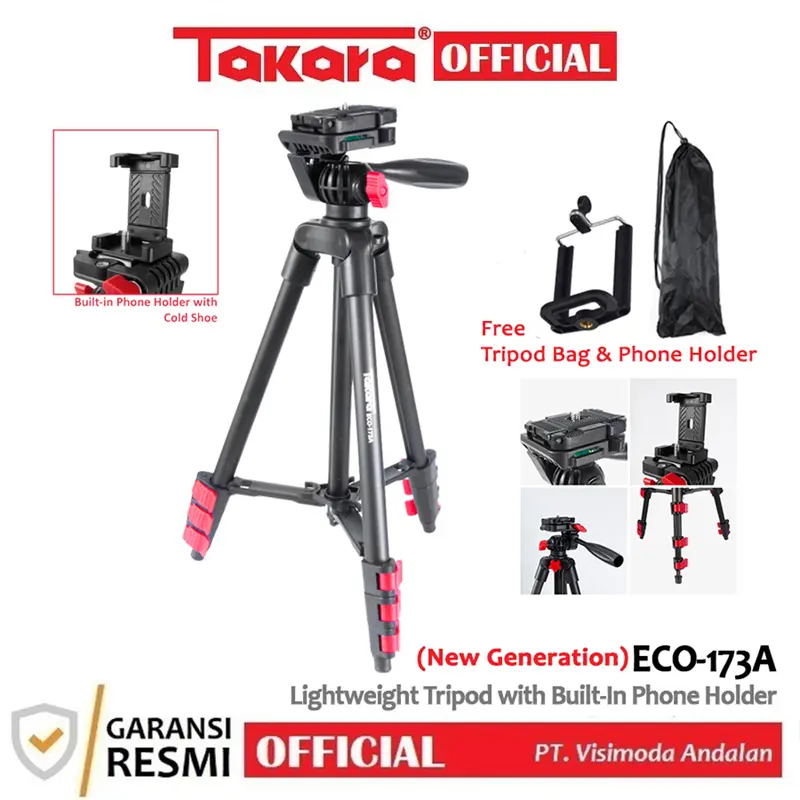 TAKARA ECO-173A, Tripod kamera HP DSLR + HP Holder